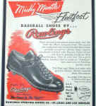 1950's Rawlings Advertisement Mickey Mantle mm4 Glove Fleetfoot Shoe