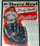 1950's Rawlings Advertisement Mickey Mantle mm4 Glove Fleetfoot Shoe
