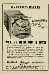 1943 Goldsmith No. 97 baseball advertising