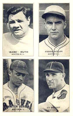 1935 Four on one Exhibit Babe Ruth Frank Hogan Walter Berger Ed Brandt