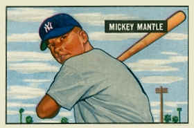 1951 Bowman Card 253 Mickey Mantle