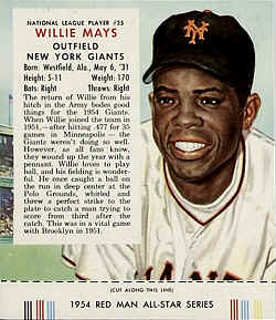 1954 Red Man Willie Mays