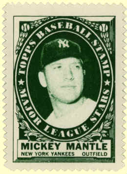 1961 Topps Stamps insert Mickey Mantle