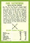 Back of 1963 Fleer baseball Card 8 Carl Yastrzemski
