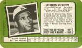  back of 1971 Topps Super baseball card 37 Roberto Clemente