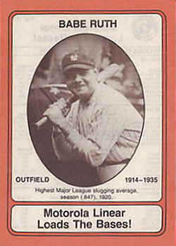 1976 Motorola Baseball CardBabe Ruth