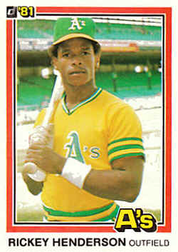 1981 Donruss Card119 Rickey Henderson