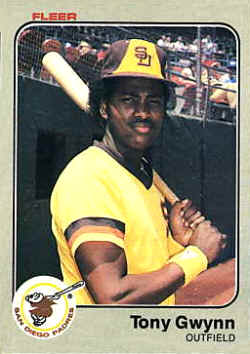 1983 Fleer baseball Card 360 Tony Gwynn Rookie
