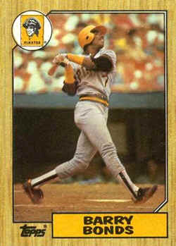 1987 Topps Card 320 Barry Bonds RC