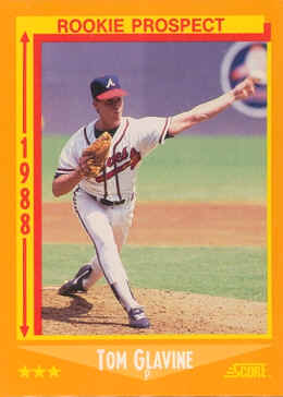 1988 Score card mumber 38 Tom Glavine RC