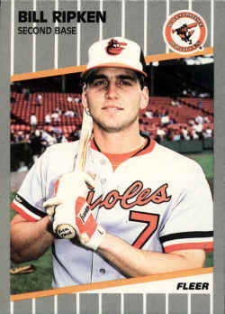 1989 Fleer baseball Card 616Bill Ripken Rick Face