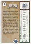 Back of 1989 Upper Deck Card 1 Ken Griffey Jr