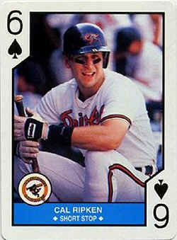 1990 U.S. Playing Cards All Stars Cal Ripken