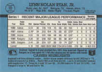 Back of 1991 Donruss Card 89 Nolan Ryan