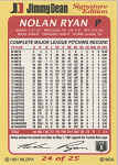 Back of1991 Jimmy Dean Baseball Card