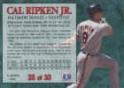 Back of 1994 Post baseball Card 25 Cal Ripken Jr.
