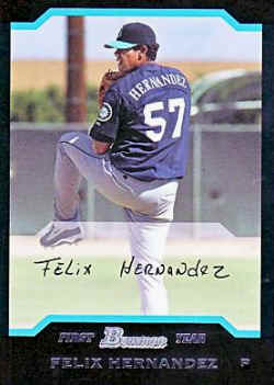 2004 Bowman Card 224 Felix Hernandez Rookie