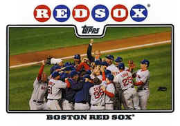 2008 Topps Card 234B Red Sox celebrating with Rudy Giuliani celebrating with team