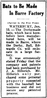 Retracted & Corrected Louisville Slugger story