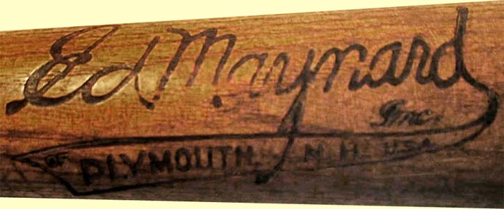 Ed Maynard baseball bat