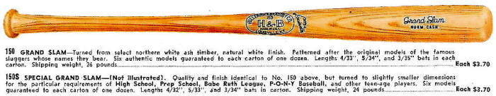 1960-1963 H&B 150 Grand Slam Baseball Bats