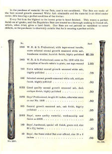1906 William Read & Sons Baseball Bat Catalog