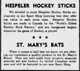 1939 St. Mary's Bats advertisement