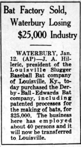 Louisville Slugger purchased Derby-Ball-Edwards