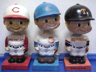 1960-1961 Colored Base Series Baseball Bobbing Head Dolls