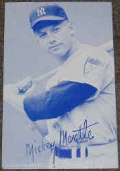 Mickey Mantle Hall of Fame Exhibit Card