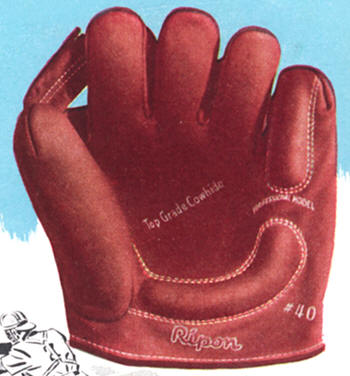 1948 Ripon Knitting Works Raised Pad Softball Glove