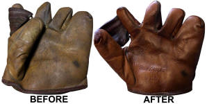 Before & After Baseball Glove Cleaning & conditioning