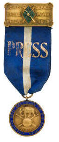 1913 World Series Press Pin owned by S.O. Grauley