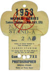 1953 World Series Yankee Stadium Press Pass