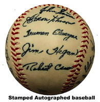 Stamped autographed Baseball