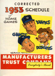 1953 Dodgers Giants Yankees Corrected Schedule
