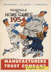 1954 Dodgers Yankees Giants Home schedule