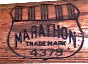 1920's Marathon baseball Bat label