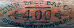 Zinn Beck Bat Co. Baseball Bat