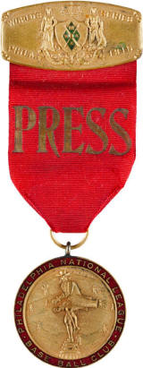 1915 World Series Press Pin owned by Stephen Orlando Grauley
