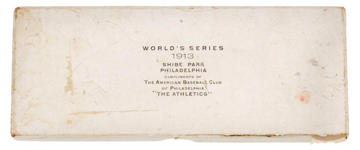 Original 1913 World Series Press Pin box