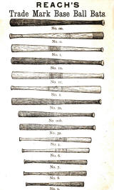 1890-1892 A.J. Reach Trade Mark Baseball Bats