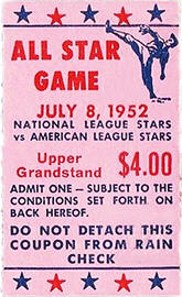 1952 All-Star Game Stub