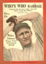 1924 Who's Who in Baseball Walter Johnson cover 