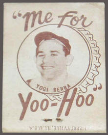 Yogi Berra 'Me For Yoo-Hoo'  Matchbook