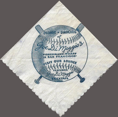 Joe DiMaggio's Restaurant Cocktail Napkin