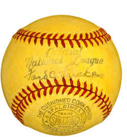 1938-1939 Ford Frick Official National League Yellow Baseball