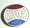1941 Brooklyn Dodgers World Series Press Pin