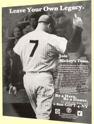 1995 Mickey Mantle Mickey's Team Poster