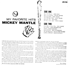 Mickekey Mantle's My Favorite Hit's back covver